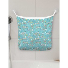 Organizer in a bath on the suction cute panda on a rainy day, for storing toys and trifles, size 33x39 cm