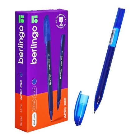 Gel handle Berlingo Apex Pro blue, 0.5mm, trihedral case-3