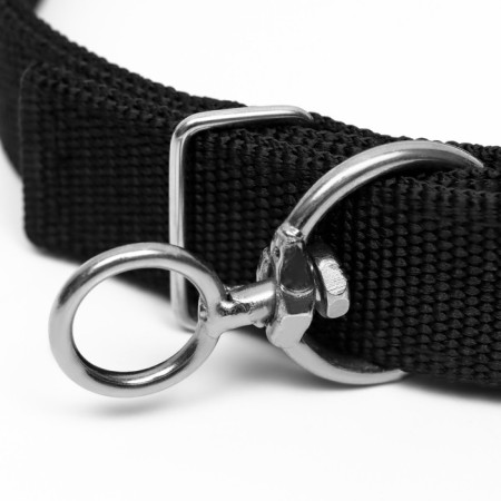 Two -layer collar with a swivel 58 x 3 cm, polyester, black-3