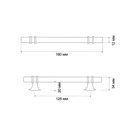 CAPPIO RSC003 RECOLILING, M/O 128 mm, D = 12 mm, black color with gold, 4 pcs.-6