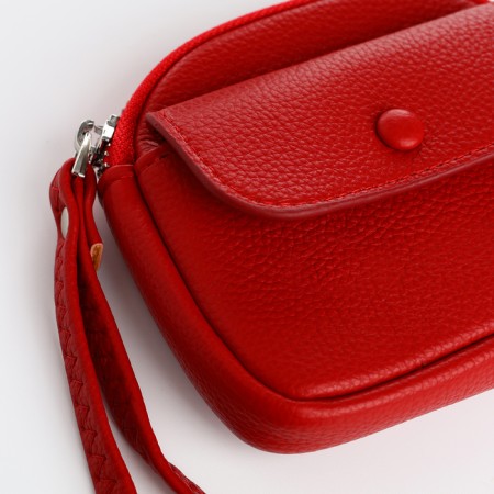 Lightning purse on a zipper, red color-2