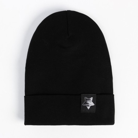 Two-layer children's hat, black color, size 46-50-1