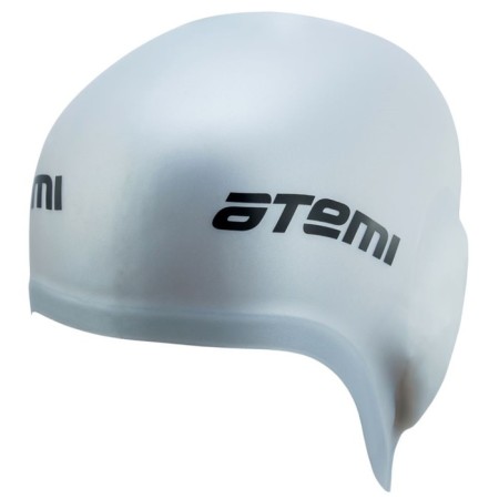 ATEMI EC103 swimming cap, silicone with “ears”, silver color