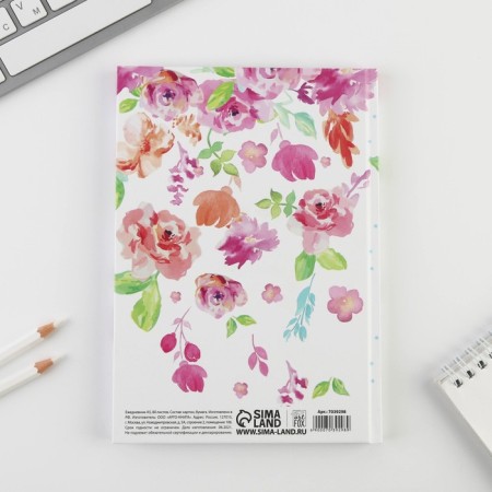 Diary in the solid cover "Water Flowers", A5, 80 sheets-4