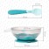 Set for feeding: a bowl on a suction cup, with a lid + spoon, turquoise color, 400 ml