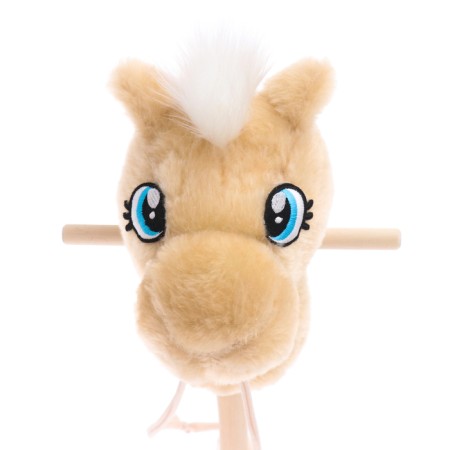 Soft toy "horse-horseman", on a stick, beige color-1