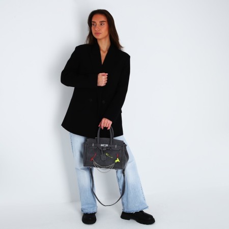 Women's bag from textiles, 30x21x15 cm,-13