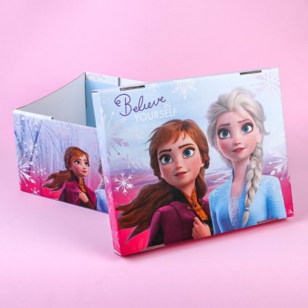 Gift box with a lid, folding, 31x25.5x16 cm, cold heart-6