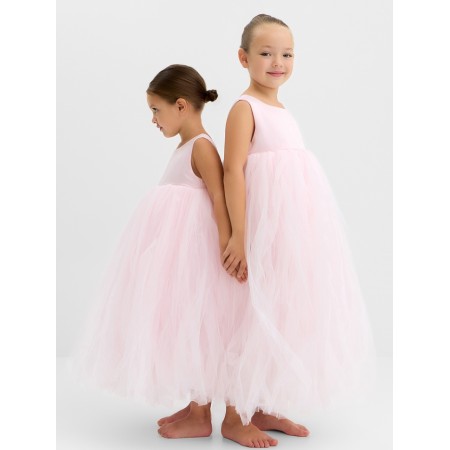 Dress children's elegant kaftan growth 90, dusty pink-13