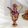 Set of wine jug, 6 glasses and tray "Türkiye. Violet" Violet with gold