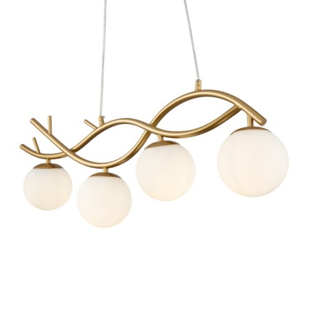 Suspended lamp Freya Fr8014PL-04BS Rosella, 820x130x1300 mm, E27, 4x60W, brass color-2