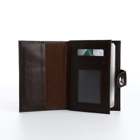 Cover for car documents and passports for magnet, brown color-5