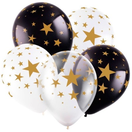 Shar Latex 12 "Stars", pastel-critical, 5-sided, set 50 pcs., Mix