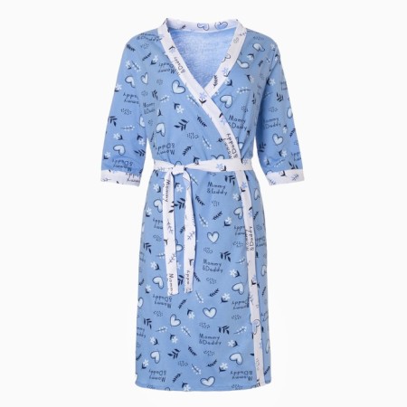 Female set (shirt/robe) for pregnant women, blue color, size 52-5