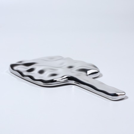 A mirror with a kavad-t handle (1) b/a wave of 8.5*8.5/10*16.9cm plastic silver k/box QF-5