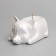 Свеча "Корги" в подсвечнике из гипса,8,5х13х7см,белый перламутр