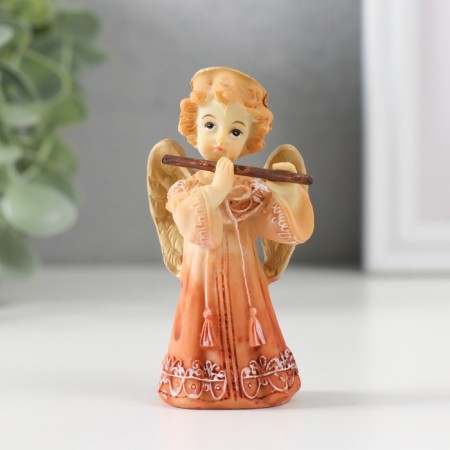Polystone souvenir "Angel in a dress with a flute" 8x4.3x3 cm