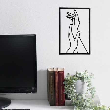 Panel Interior Metal "Women's Hands" Black 30x45 cm