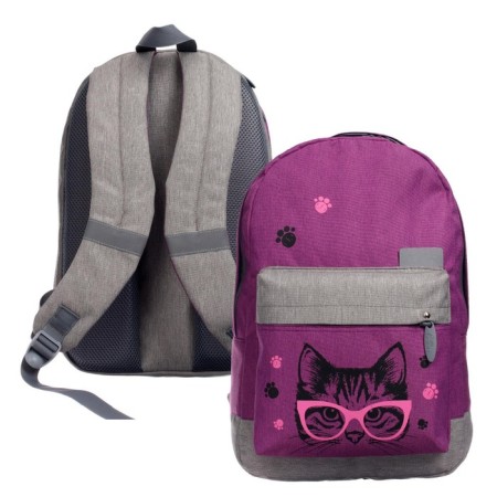 Youth backpack, 38 x 28 x 19 cm, ergonomic back, calligrata e "cat"-5
