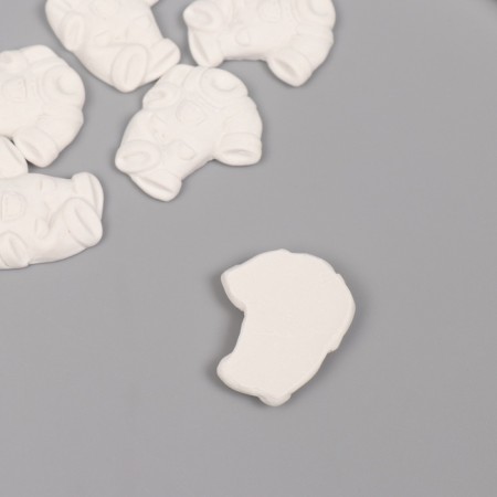 Decor for the creativity of the polystone "Kombinazonchik" White set 6 pcs 2.5x3 cm-1