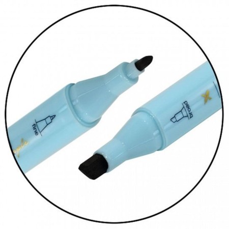 A set of art markers 12 colors Lorex "Simple Base", bilateral, tip: bullet (2.0 mm) and beveled (6.0 mm), alcohol-3
