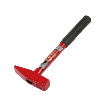 A hammer shock, a square battles, a metal rubberized handle, 500 g