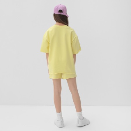 Kit for girls (T -shirt, shorts) minku lemon color, height 134-2