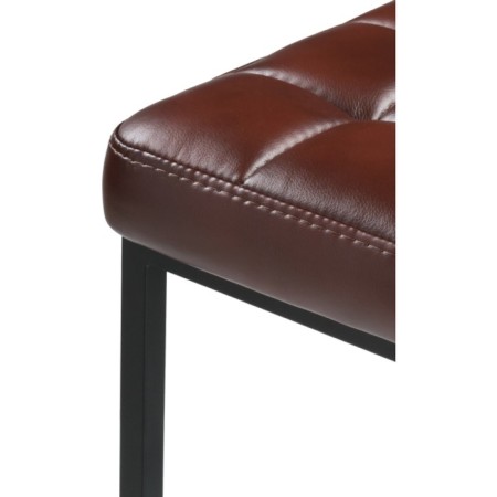 Har lobe metal stool/eco -leather, black/brown 34x34x65 cm-3