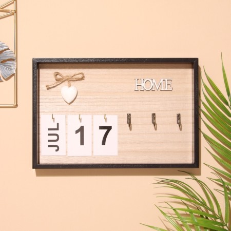 Souvenir Eternal calendar "Home", wood, 2.5x30x20 cm, col. black