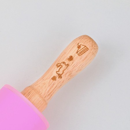 Rockbrush "Bunny", 31 x 4 cm, silicone, wood, pink color-2