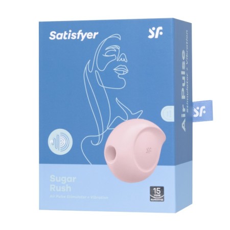 Vacuum-wave contactless stimulator of the Satiffyer Sugar Rush clitoris, silicone, pink color-5