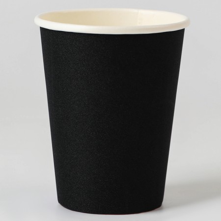 Paper glasses, 6 pcs, black color