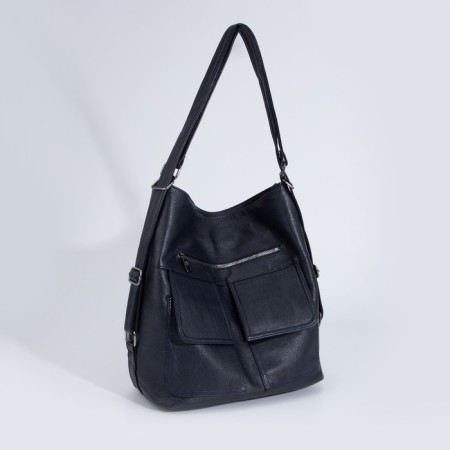 Love bag with a zipper, 4 outer pockets, blue color-2