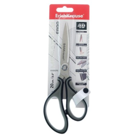 Scissors Erichkrause Megapolis Ergo, 20 cm, in blister, gray-black-1
