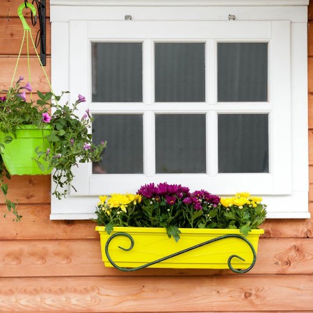 Balcony color stand, 56 × 26 × 20 cm, on the railing 7 cm, metal, green-2