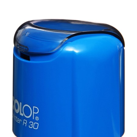 Equipment for round printing automatic Colop Printer R30, diameter 30 mm, with a lid, blue body-5