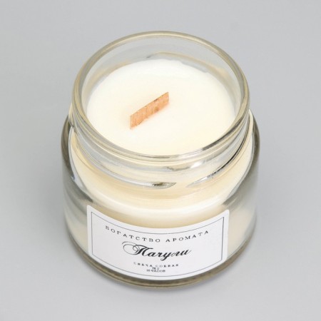 Aromatic candle made of soy wax in a bank, 75 g, patchouli-3