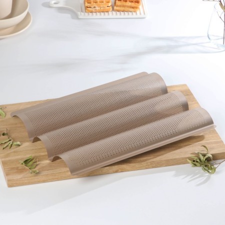 Baga baking dress Gold perforated, 38.5 × 28.5 × 3.5 cm, anti -stick coating, gold color-1