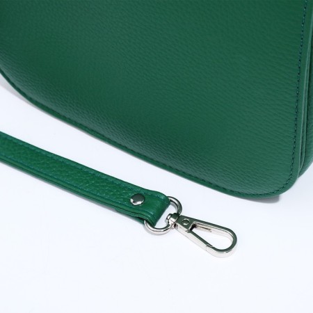Women's bag Fabula on a magnet, long belt, green color-4