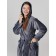 Women's robe with a hood, size 52, dark gray color