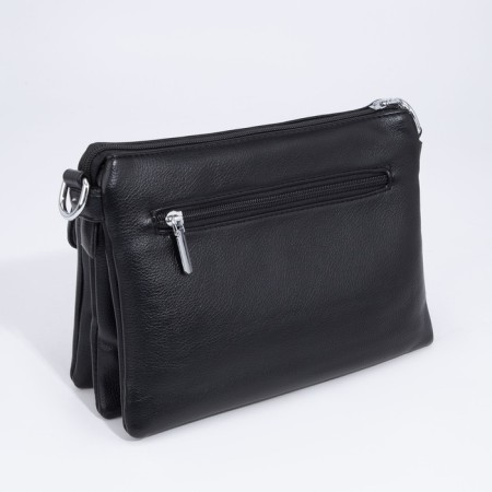 Bag Cross-Bodi with a zipper, black color-1