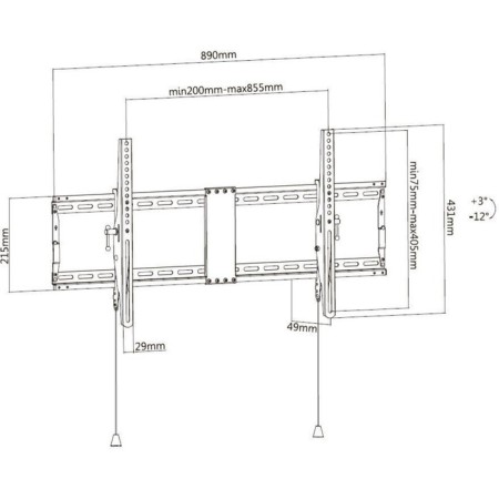 Broat Crocktein for TV UM840 Black 43 "-90" Max.70kg wall tilt-1