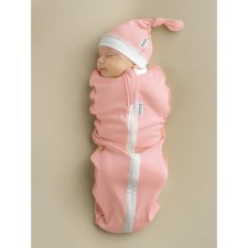 Пеленка-кокон кокон с шапочкой молнии Nature essence, рост 68-74 см, цвет персиковый