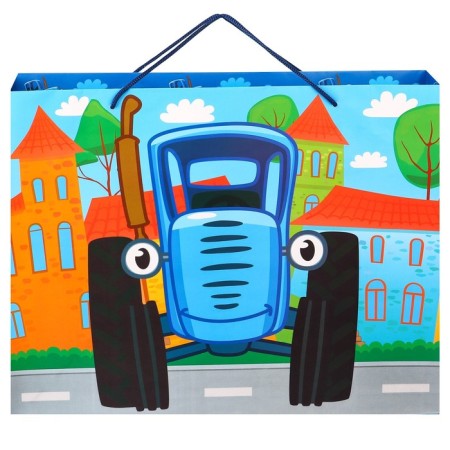 Laminated horizontal package, 40 x 31 x 11 cm, blue tractor-3