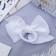 Hair gum "Schoolgirl" Ban silver kant, 9 cm, white