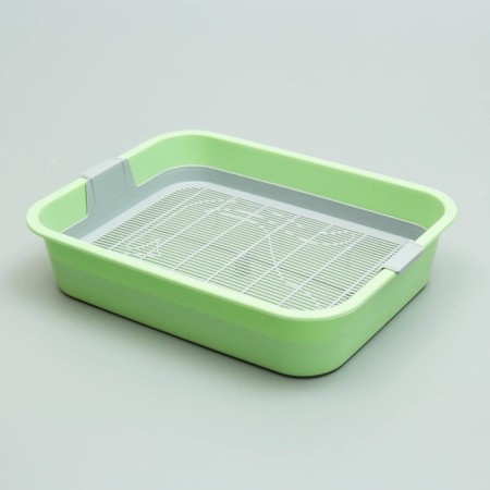 Moore-humu toilet for cats, with a grid, 33.2 x 25.6 x 7.2 cm, green-1