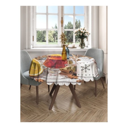 The tablecloth “warm up”, round, Saten, d = 150 cm on the table-2