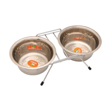 A set of 2 relief bowls on a stand, 2 x 850 ml-1