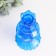 Glass of Glass for 1 candle "wave" transparent blue9x9x21 cm