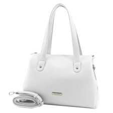 Female bag, artificial leather, white 35x8x24 cm